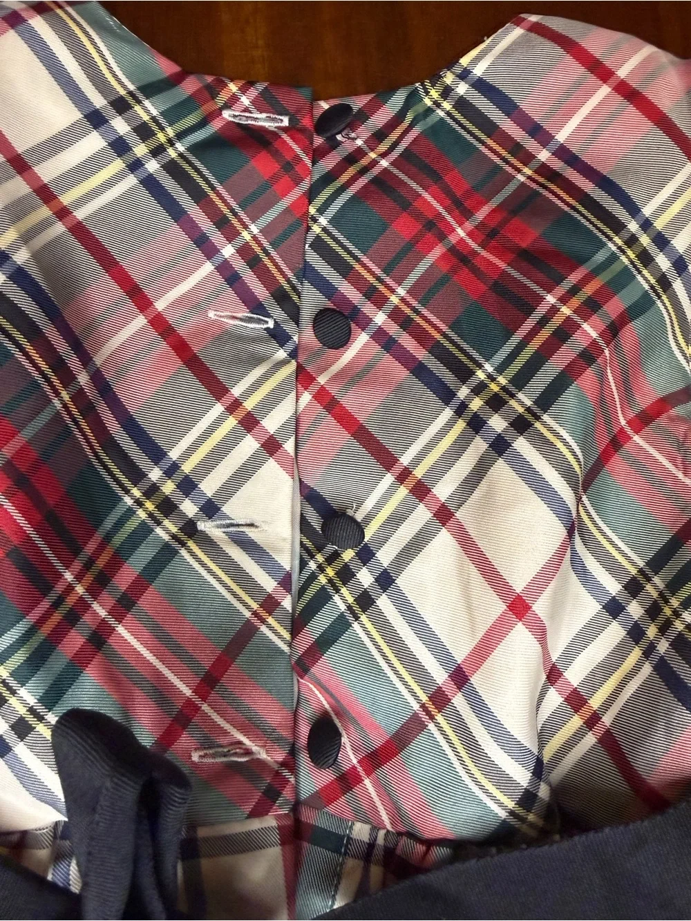 Polo Ralph Lauren Red, Navy & Cream Plaid Fit-and-Flare Dress